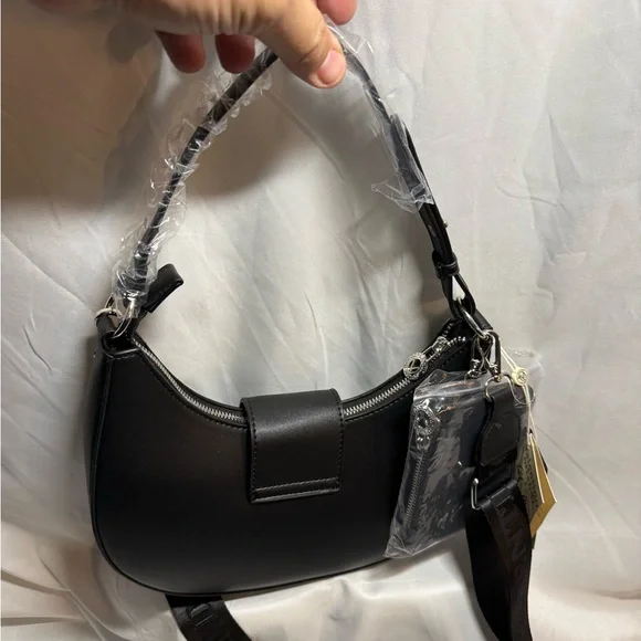 Valentino Orlandi Black Shoulder Bag with Silver Accents - Picture 2 of 6